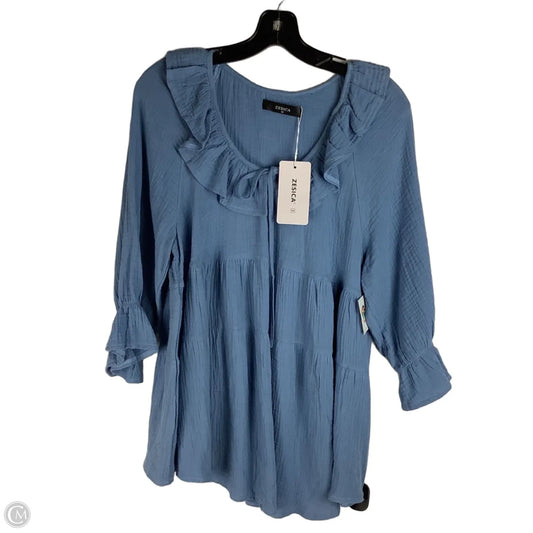 Top Short Sleeve By Zesica In Blue, Size: M