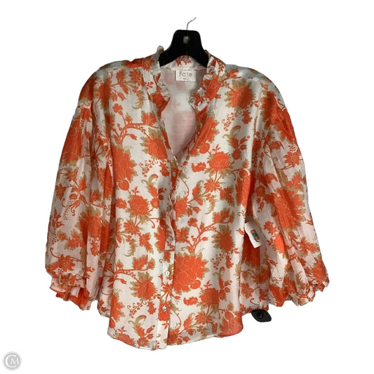 Top Short Sleeve By Fate In Orange, Size: S