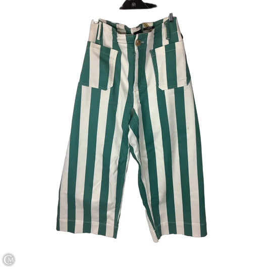 Pants Wide Leg By Maeve In Green & White, Size: 16