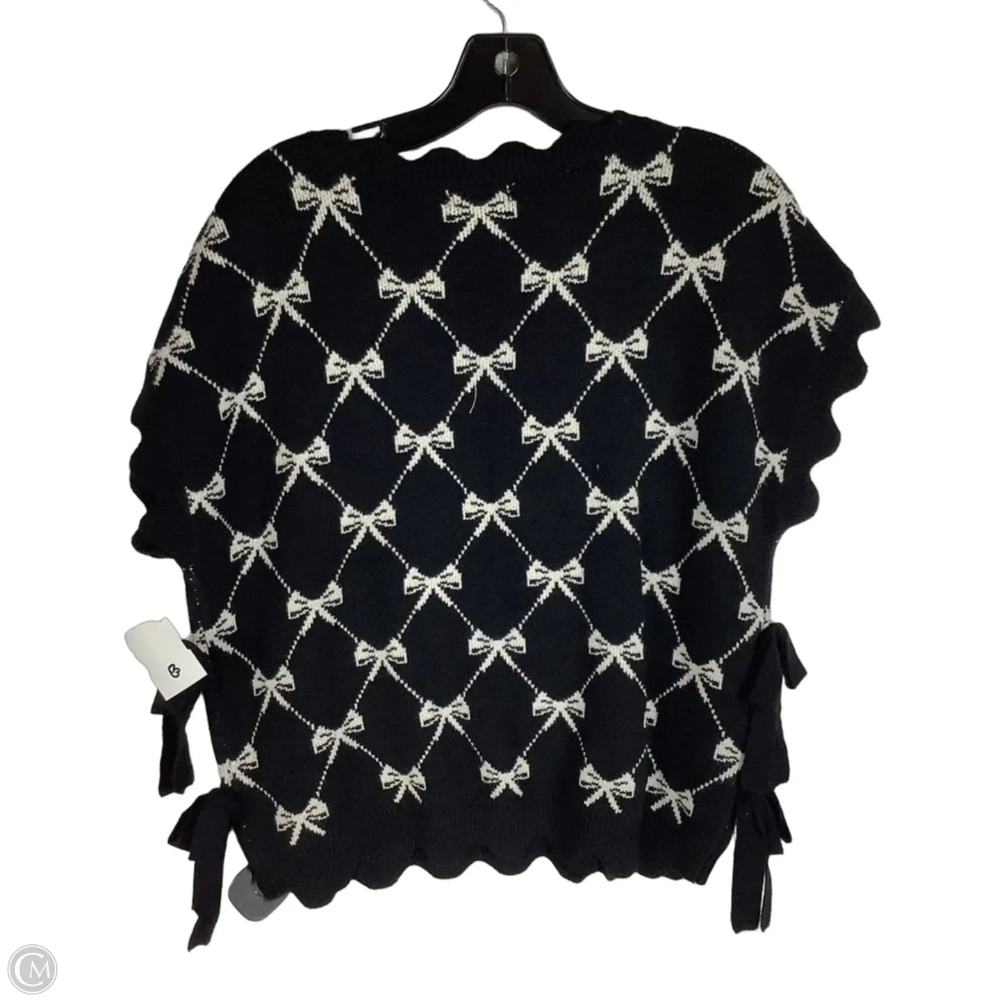 Sweater Short Sleeve By Blu Pepper In Black, Size: L