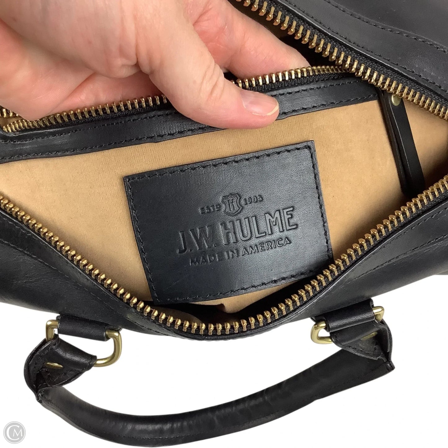 Handbag Leather By Cma, Size: Medium