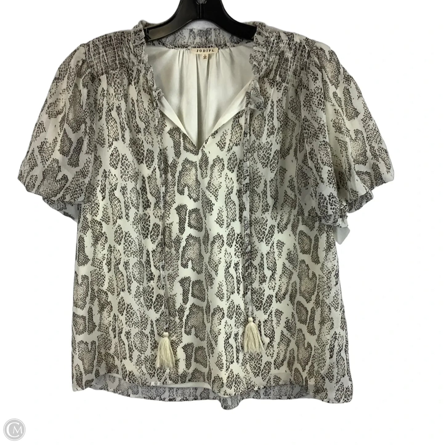 Top Short Sleeve By Jodifl In Snakeskin Print, Size: S
