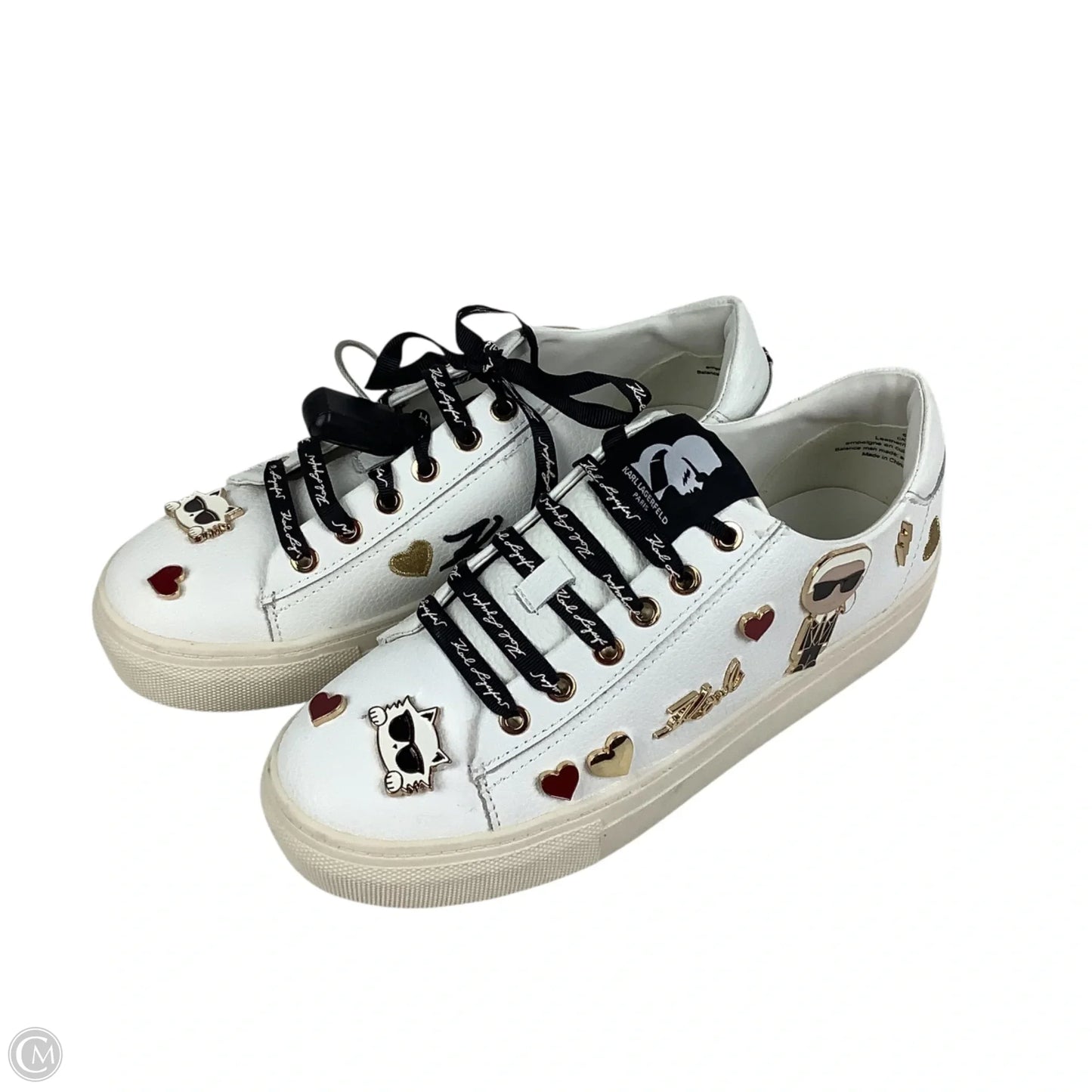 Shoes Designer By Karl Lagerfeld In White, Size: 6.5
