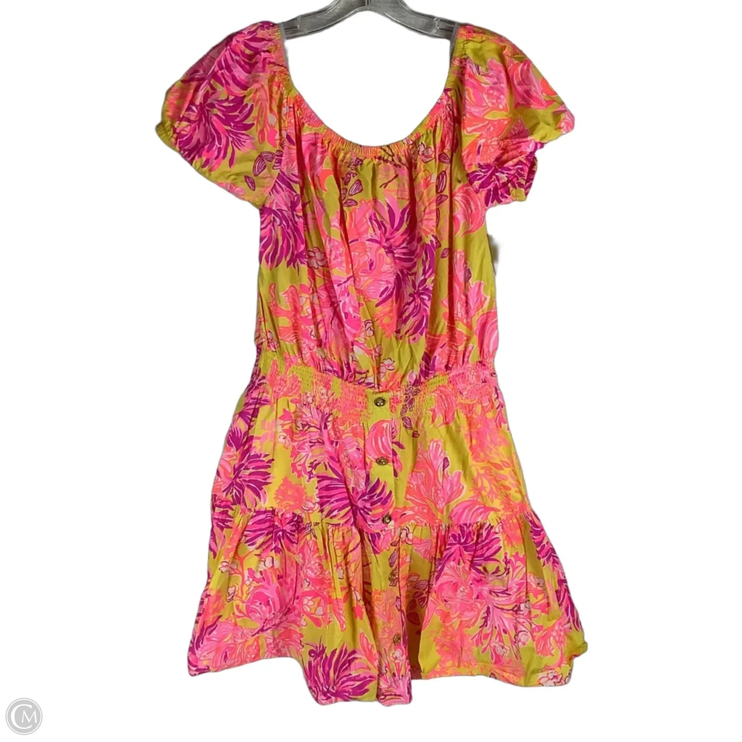 Dress Designer By Lilly Pulitzer In Pink & Yellow, Size: L