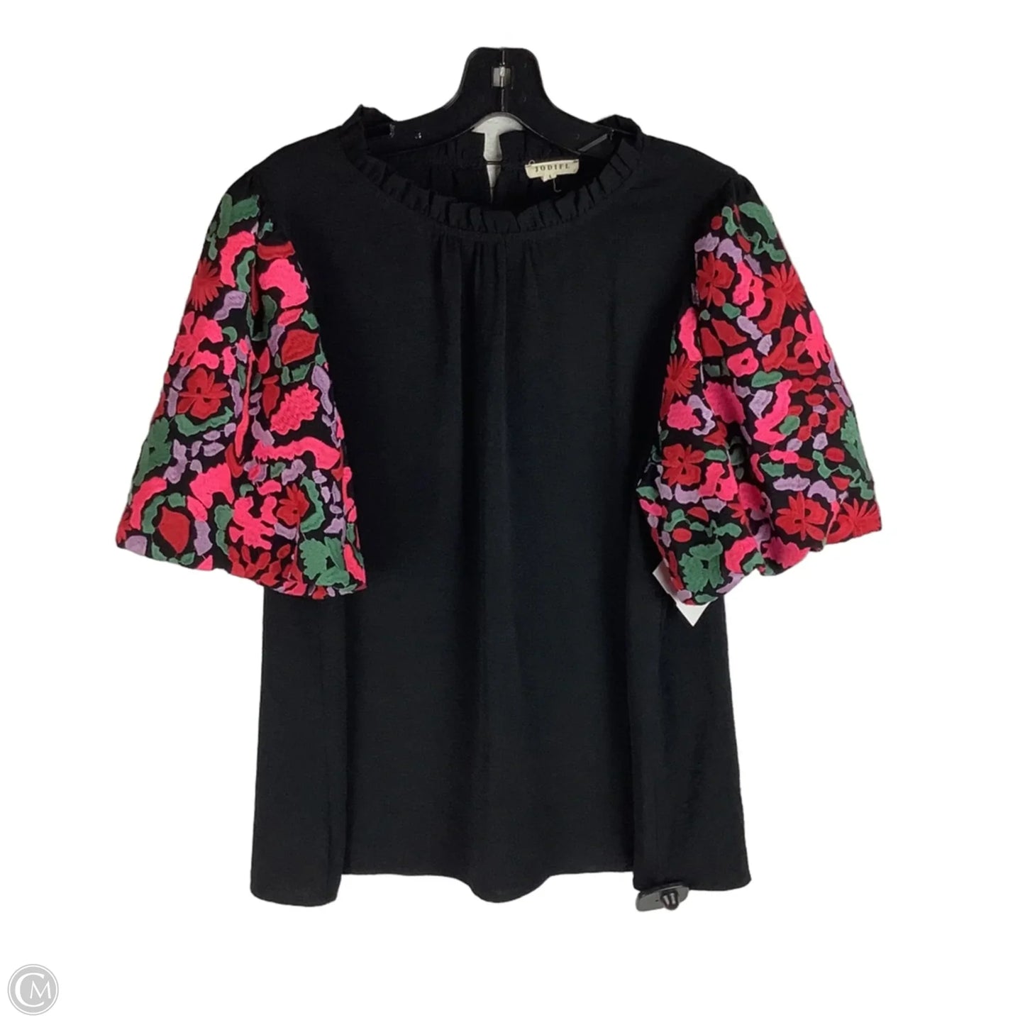 Top Short Sleeve By Jodifl In Black, Size: L