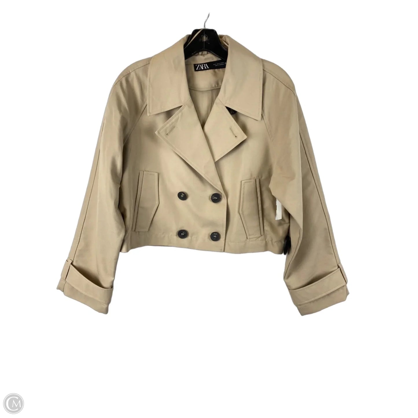 Coat Trench Coat By Zara In Tan, Size: S