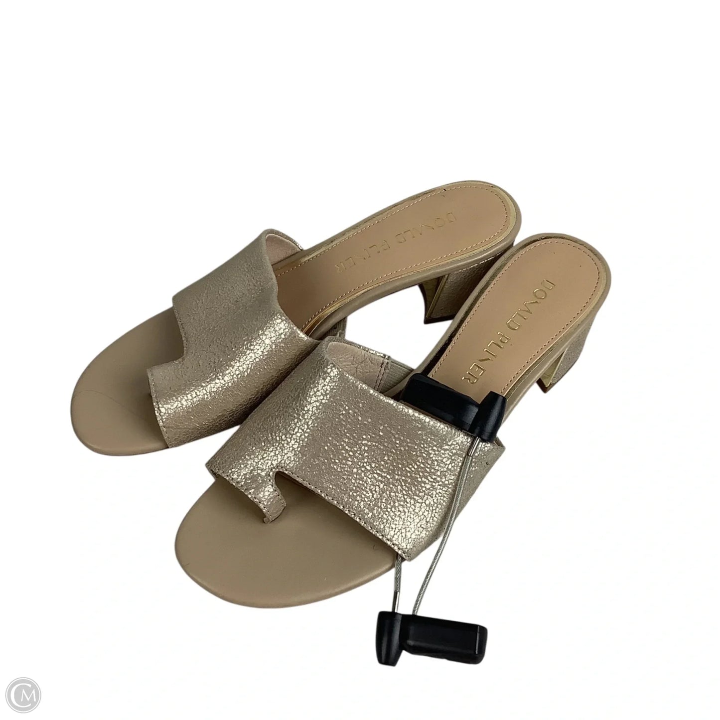 Sandals Heels Block By Donald Pliner In Gold, Size: 7.5