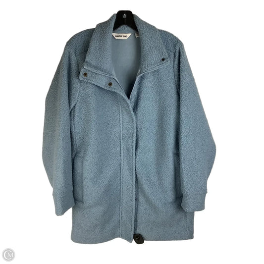 Jacket Faux Fur & Sherpa By Lands End In Blue, Size: 18 (XL)