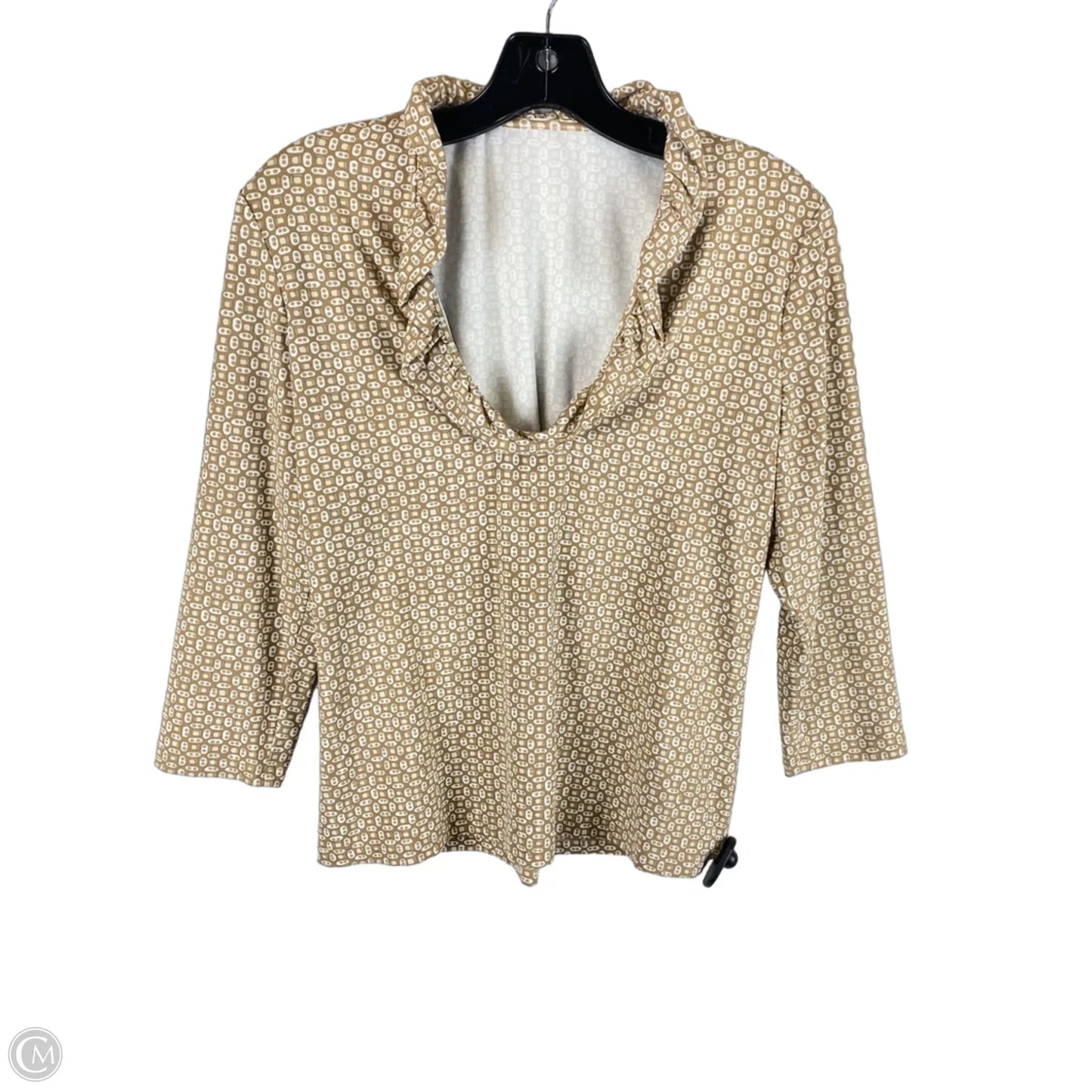 Top Long Sleeve By J Mclaughlin In Brown & Cream