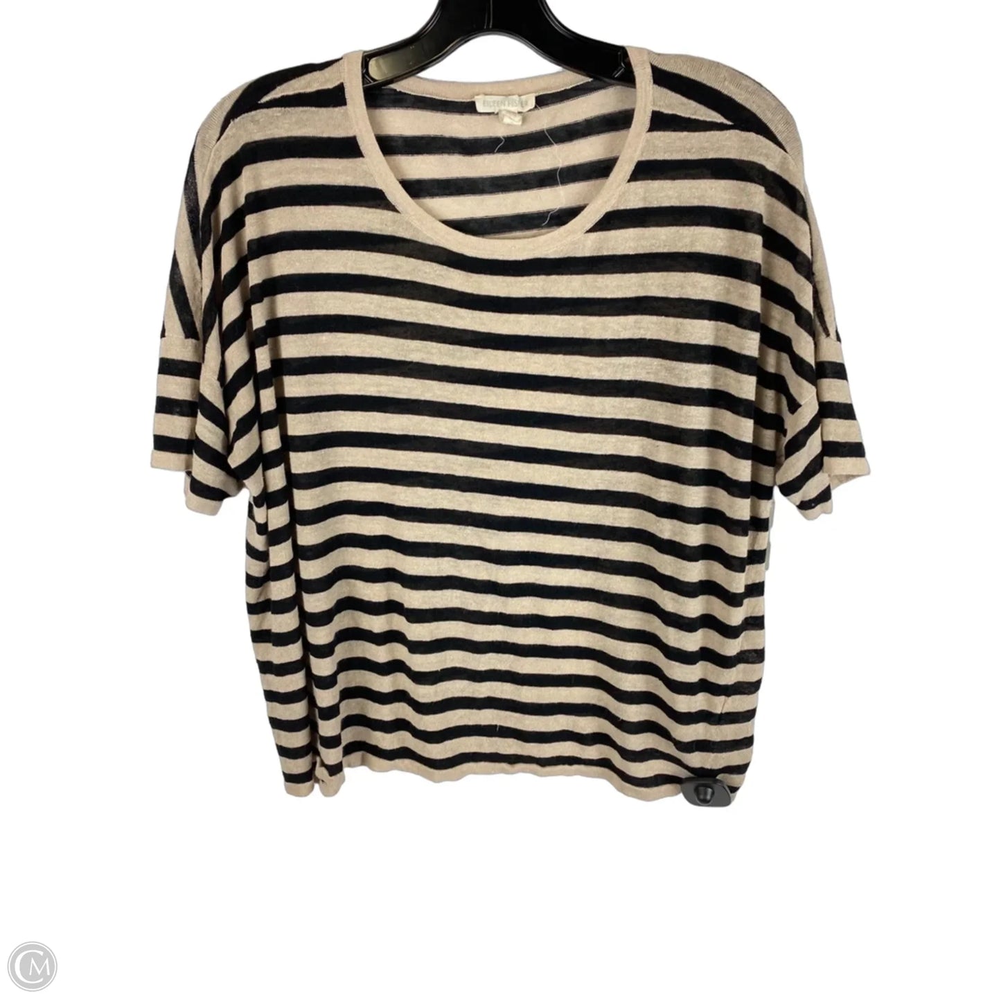 Top Short Sleeve By Eileen Fisher In Striped Pattern, Size: M