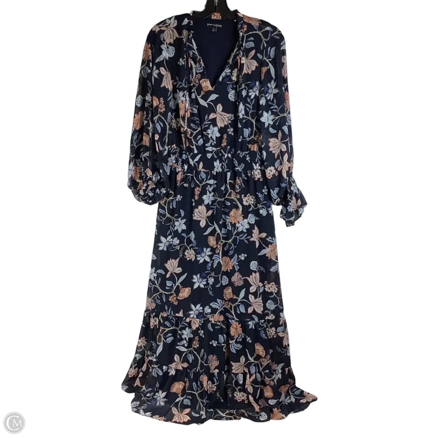 Dress Casual Maxi By Sam And Jess In Navy, Size: Lp