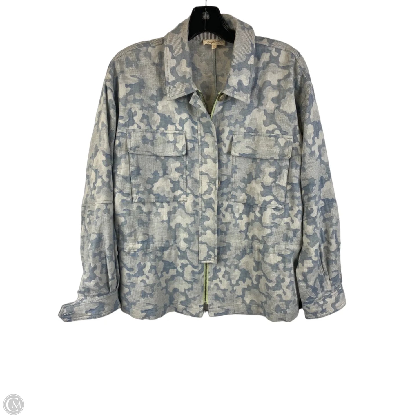 Jacket Shirt By Mystree In Camouflage Print, Size: S