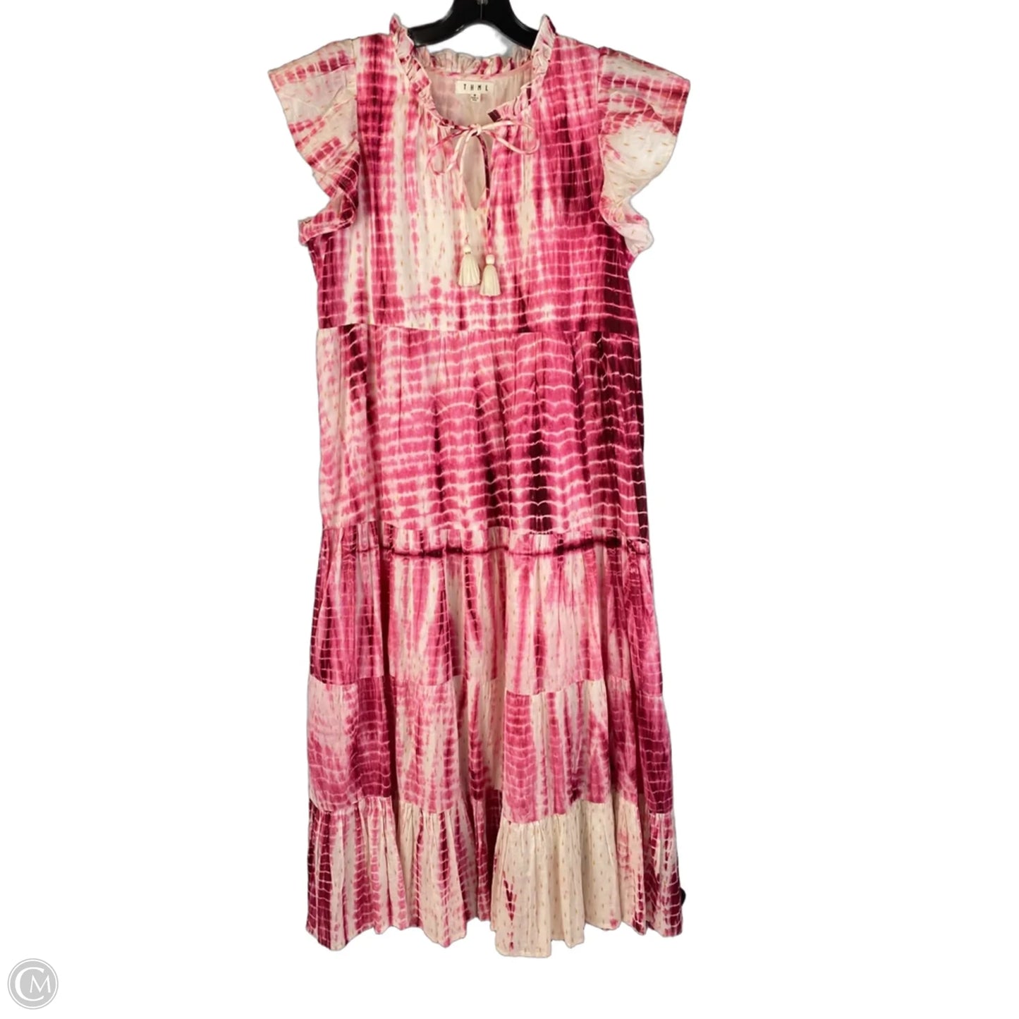Dress Casual Maxi By Thml In Cream & Pink, Size: M