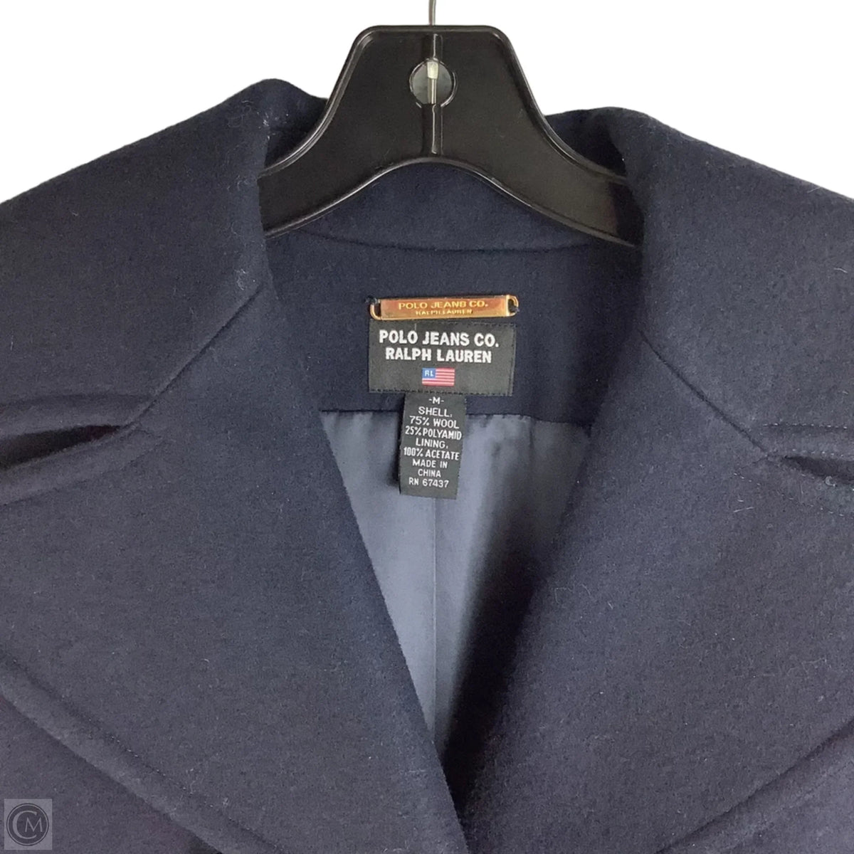 Coat 75% Wool By Polo Jeans Co. Ralph Lauren In Navy, Size: M