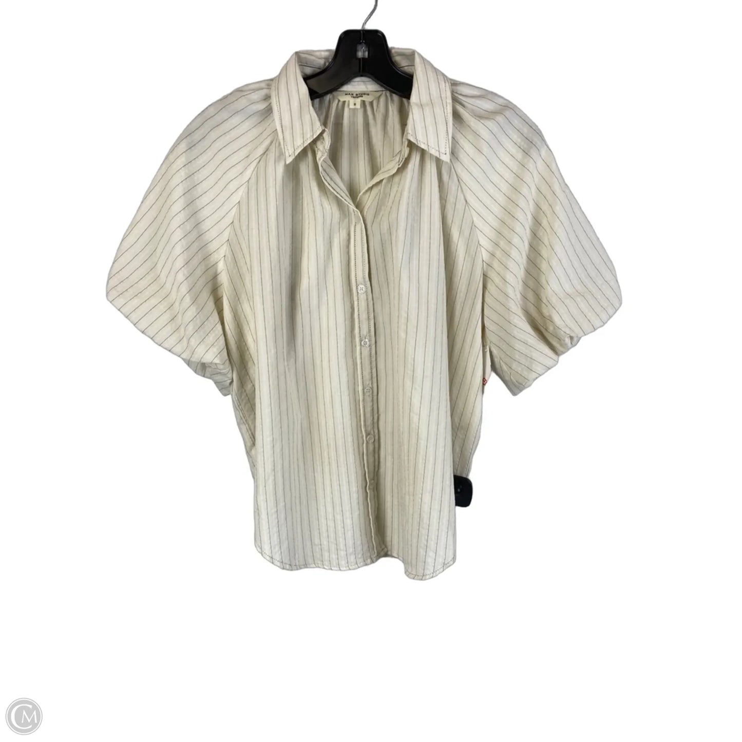 Top Short Sleeve By Max Studio In Cream, Size: S