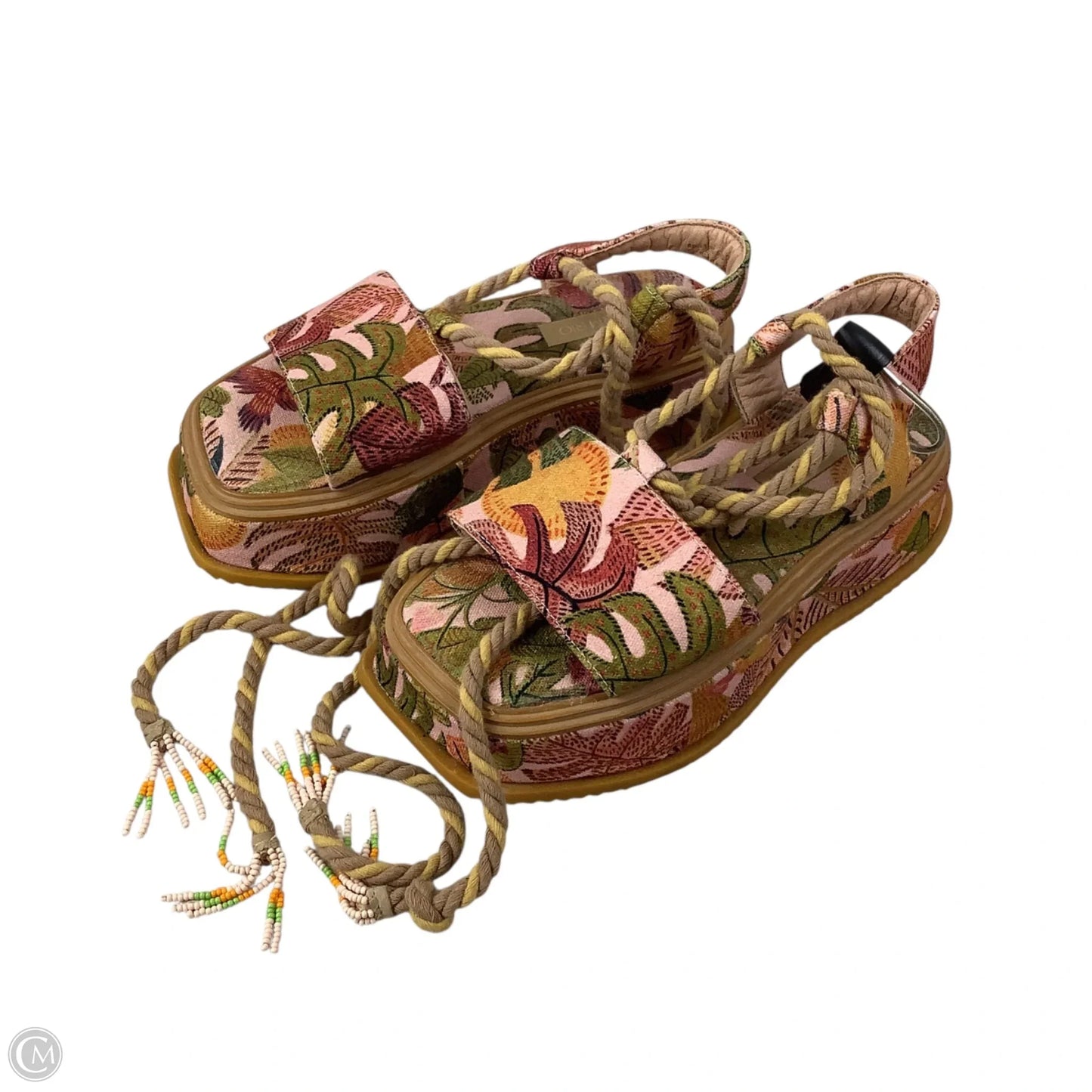 Sandals Designer By Farm Rio In Tropical Print, Size: 6