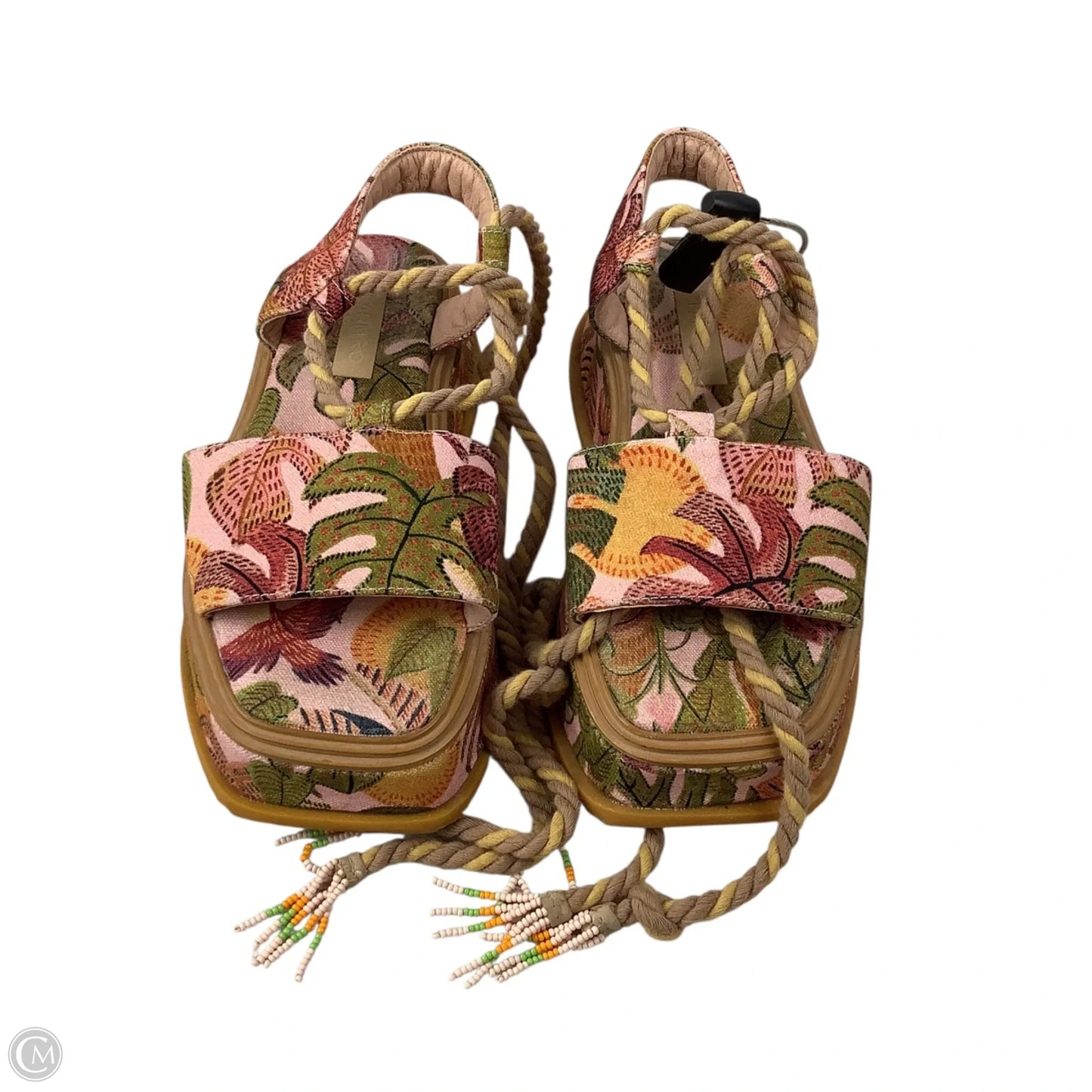 Sandals Designer By Farm Rio In Tropical Print, Size: 6