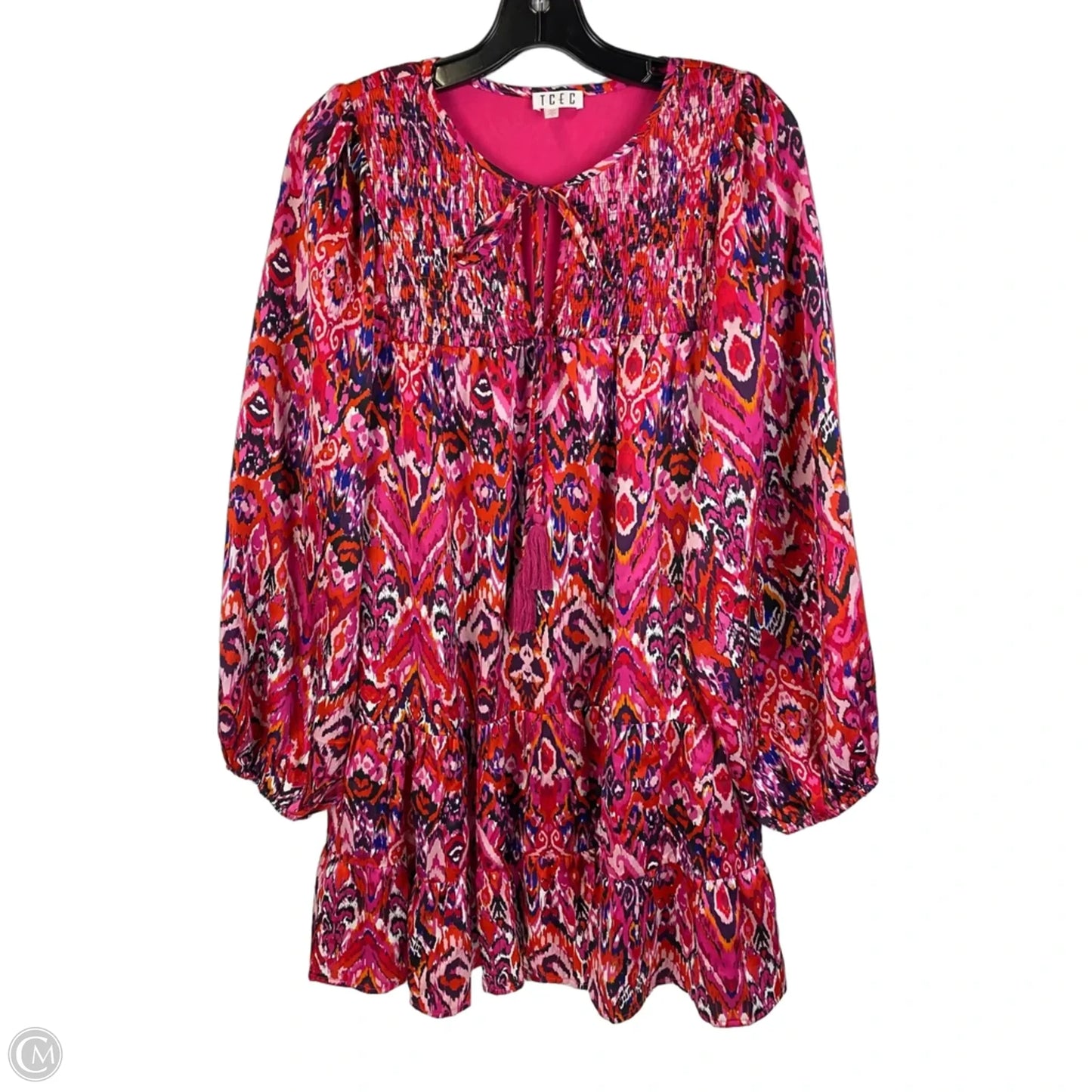 Dress Casual Short By Tcec In Pink & Red, Size: L