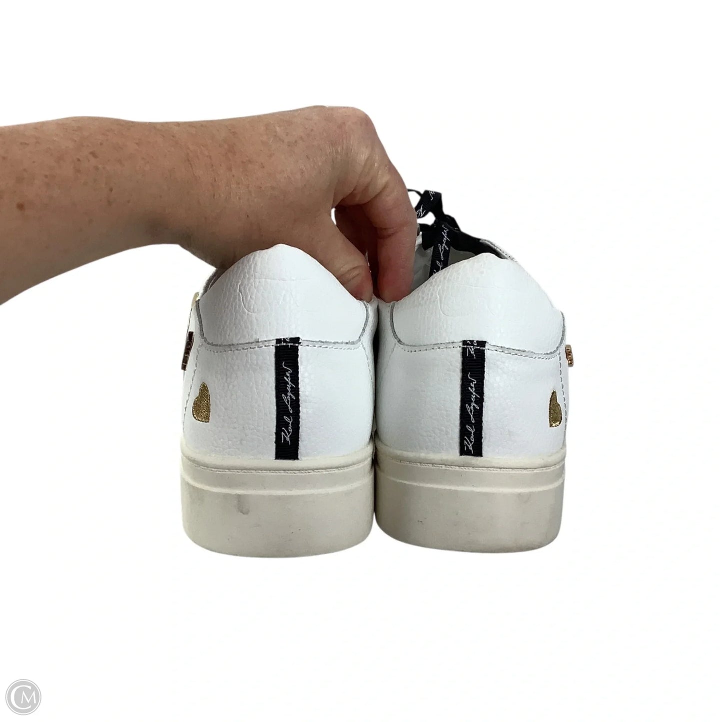 Shoes Designer By Karl Lagerfeld In White, Size: 11