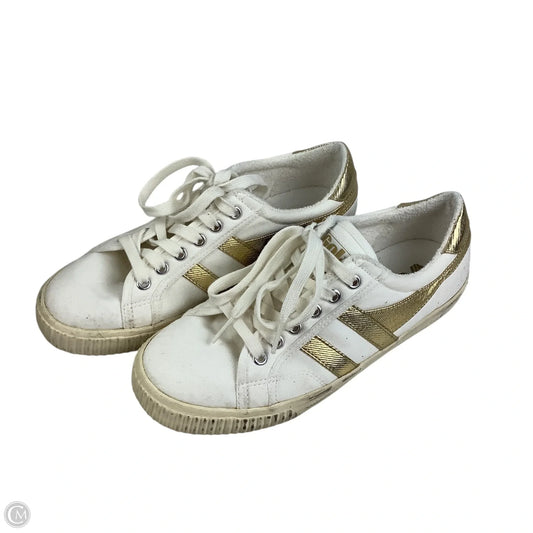 Shoes Sneakers By Gola In Gold & White, Size: 8