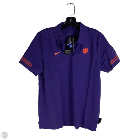 Athletic Top Short Sleeve By Nike Apparel In Purple, Size: M