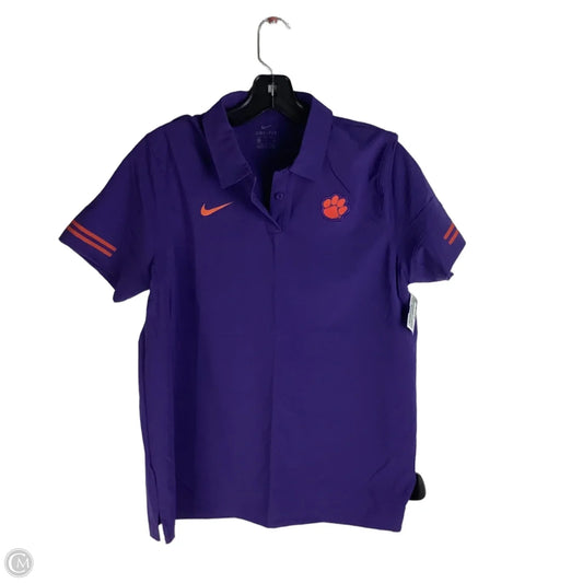 Athletic Top Short Sleeve By Nike Apparel In Purple, Size: L