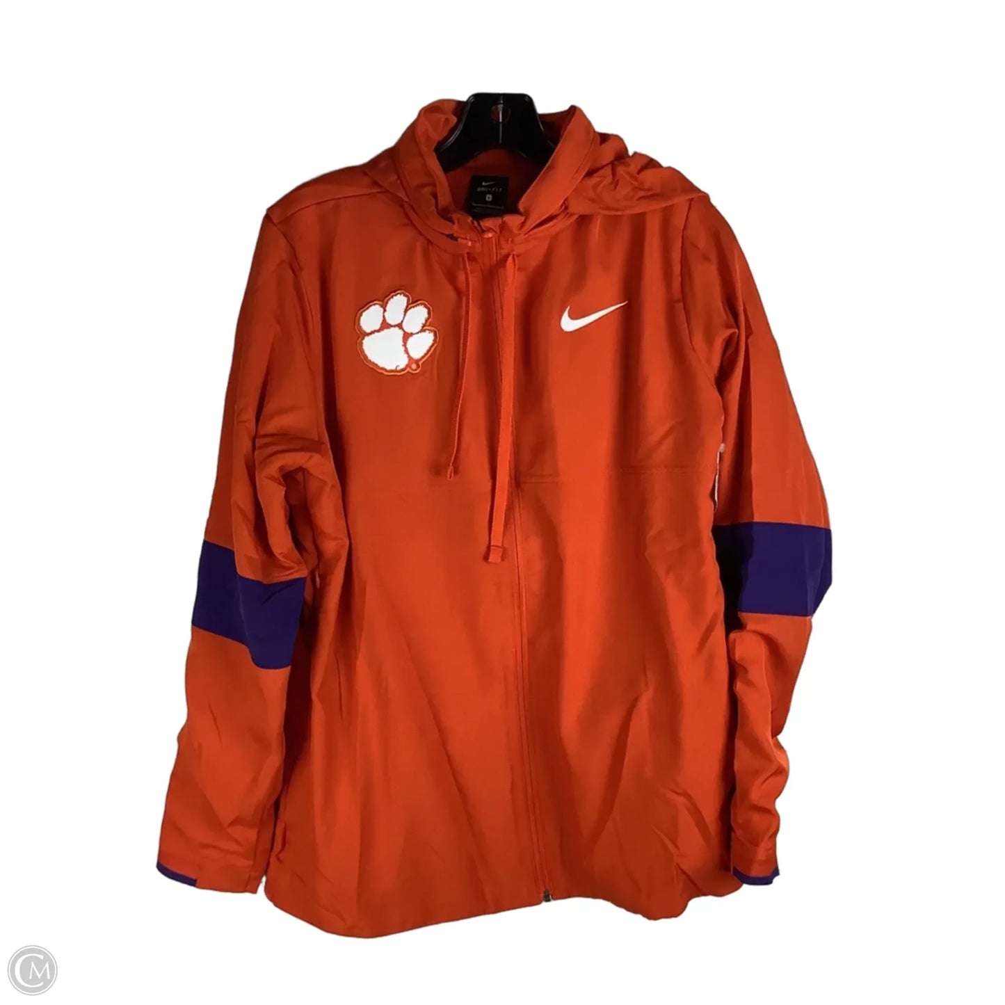 Athletic Jacket By Nike Apparel In Orange, Size: L