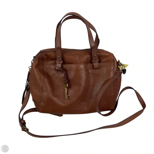Crossbody Leather By Fossil, Size: Medium