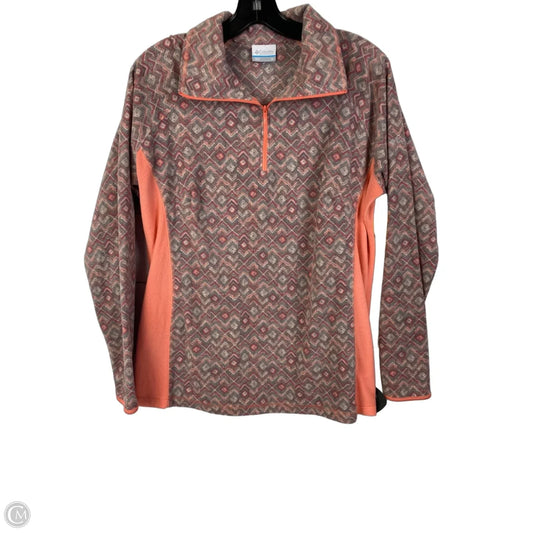 Jacket Fleece By Columbia In Grey & Orange, Size: Xl