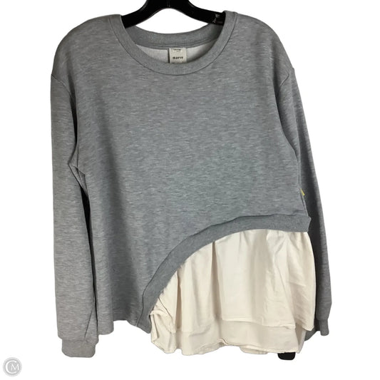 Sweatshirt Crewneck By Maeve In Grey, Size: M
