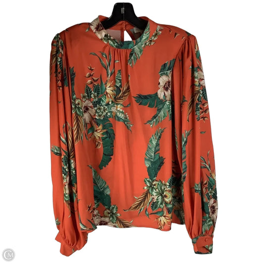 Top Long Sleeve By Flying Tomato In Orange, Size: L