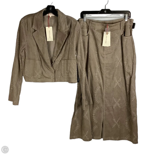 Skirt Set 2pc By Solitaire In Brown, Size: L