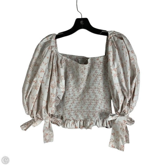 Top Short Sleeve Designer By Caroline Constas In Floral Print, Size: L