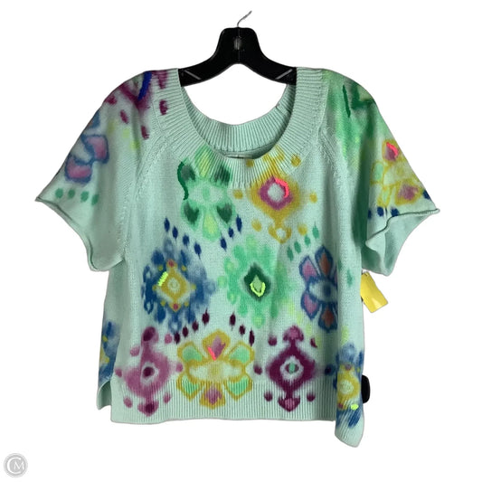 Sweater Short Sleeve By Anthropologie In Teal, Size: M