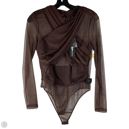 Top Long Sleeve By Fashion Nova In Brown, Size: Xl