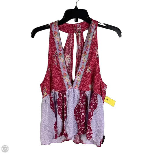 Top Sleeveless By Free People In Pink & Purple, Size: L