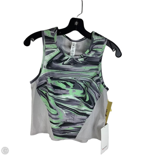 Athletic Tank Top By Lululemon In Green & Grey, Size: 4