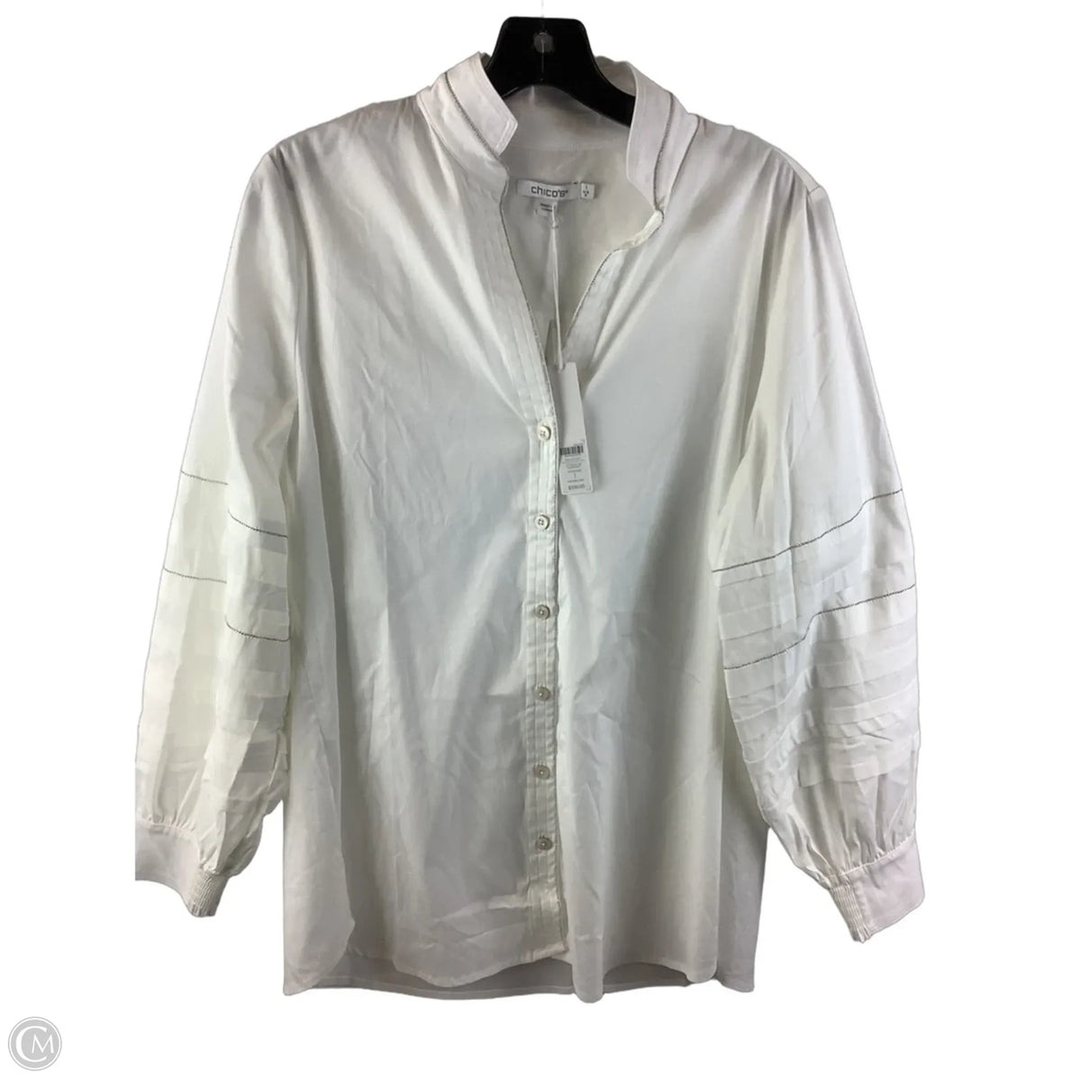 Top Long Sleeve By Chicos In White, Size: 8