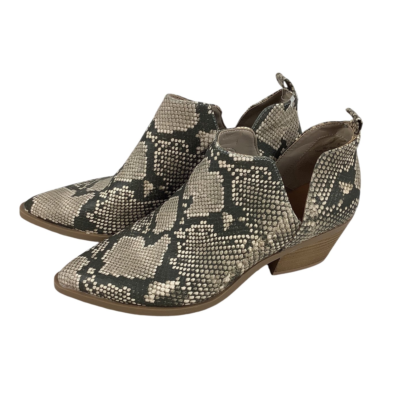 Boots Ankle Heels By Universal Thread In Snakeskin Print, Size: 8.5