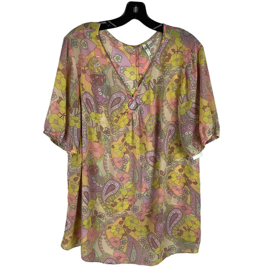 Floral Top Short Sleeve Cato, Size 1x