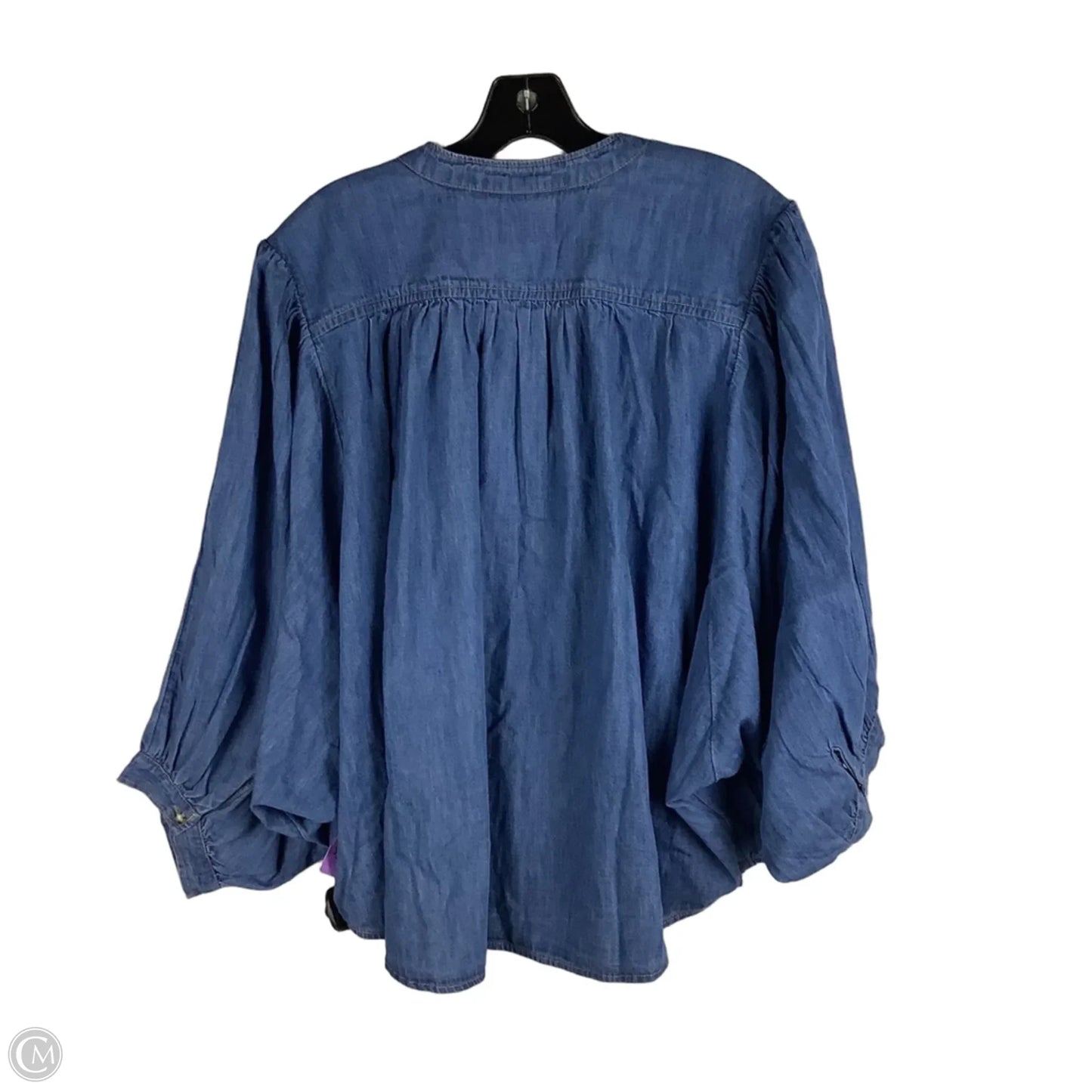 Top Long Sleeve By Pilcro In Blue Denim, Size: XL Petite