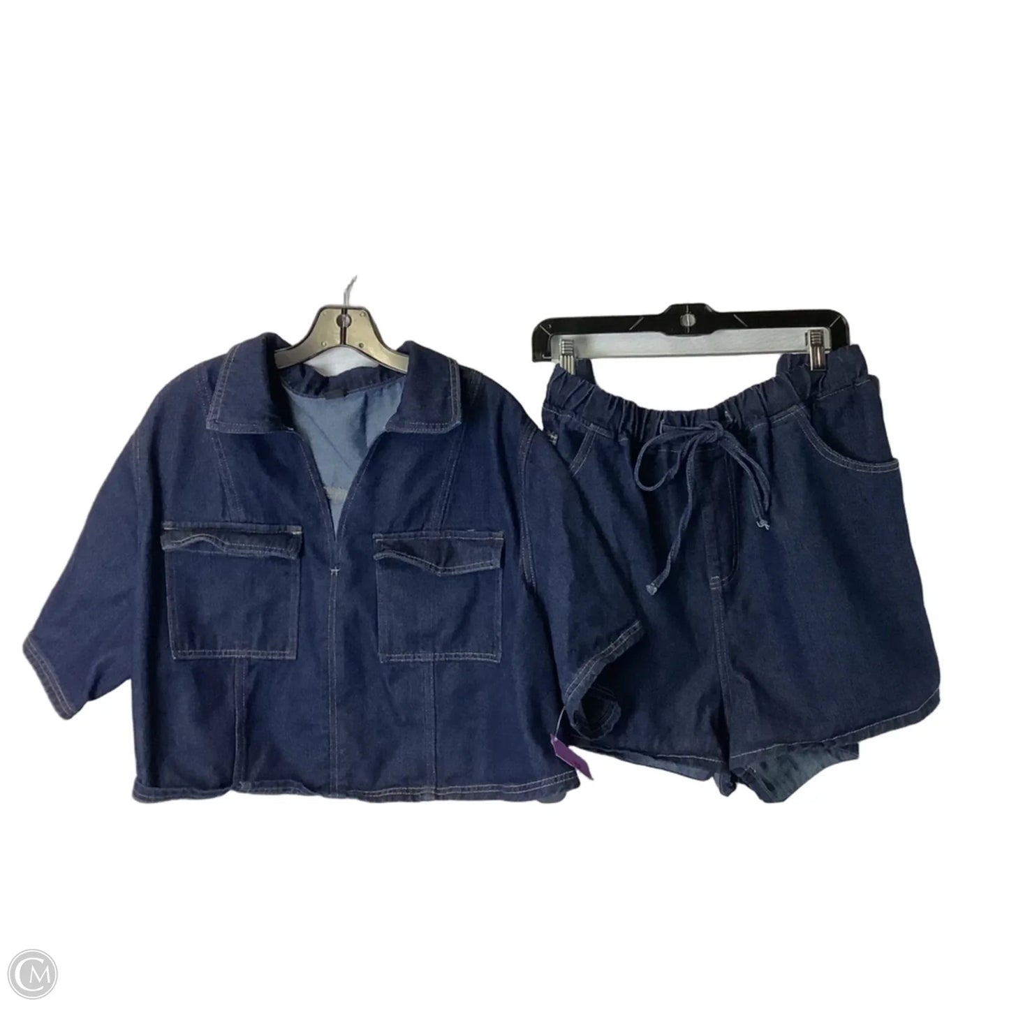 Shorts Set By Shein In Blue Denim, Size: 3x