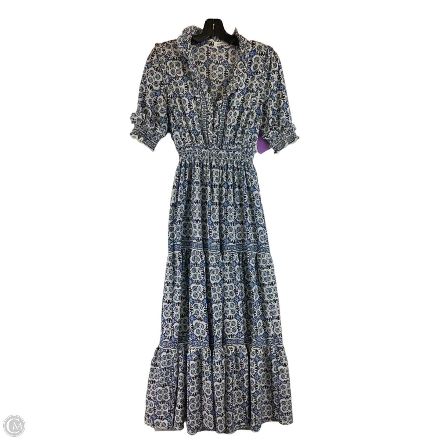 Dress Party Long By Max Studio In Blue & White, Size: 0