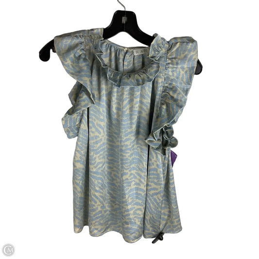 Top Sleeveless By Karlie In Blue & Cream, Size: M