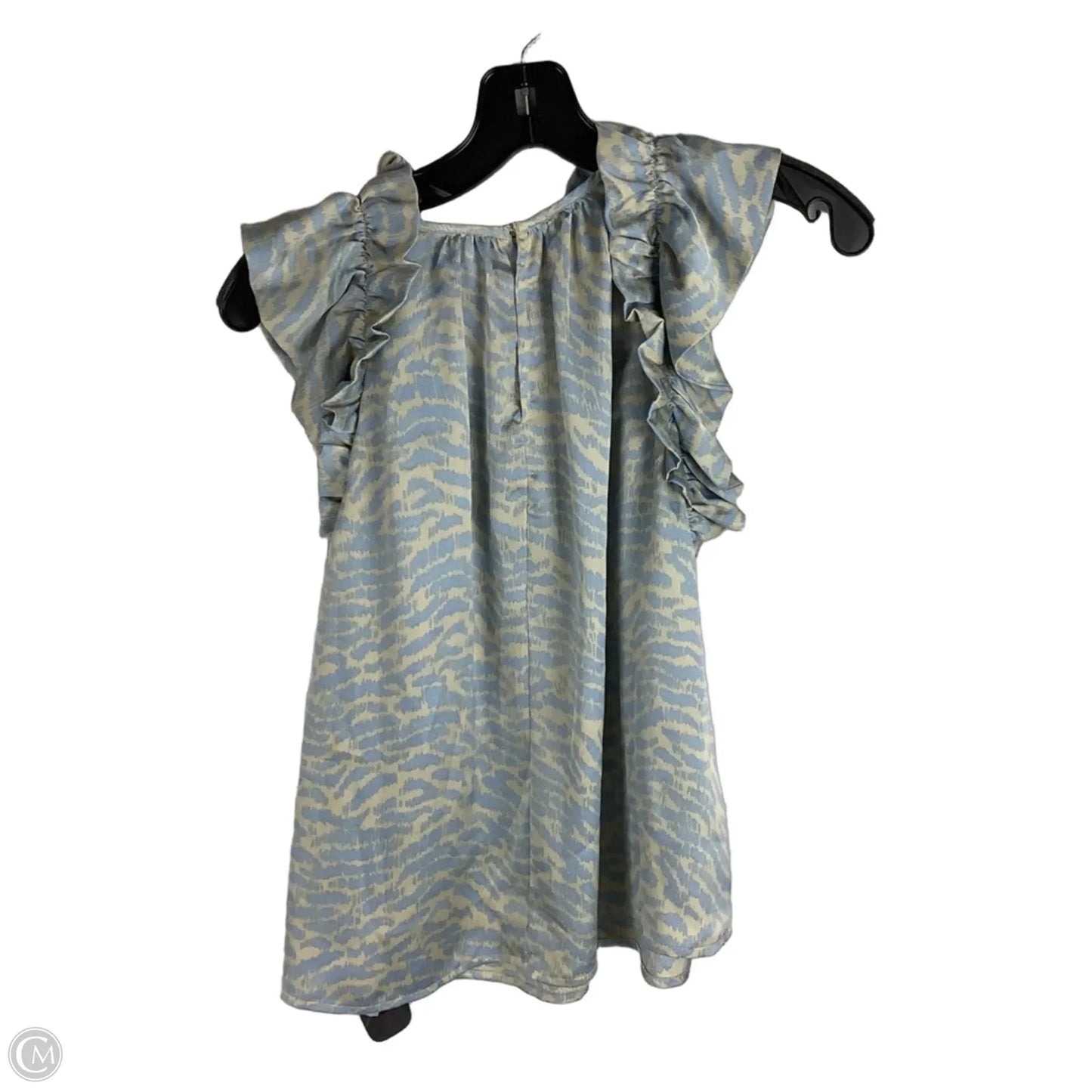 Top Sleeveless By Karlie In Blue & Cream, Size: M