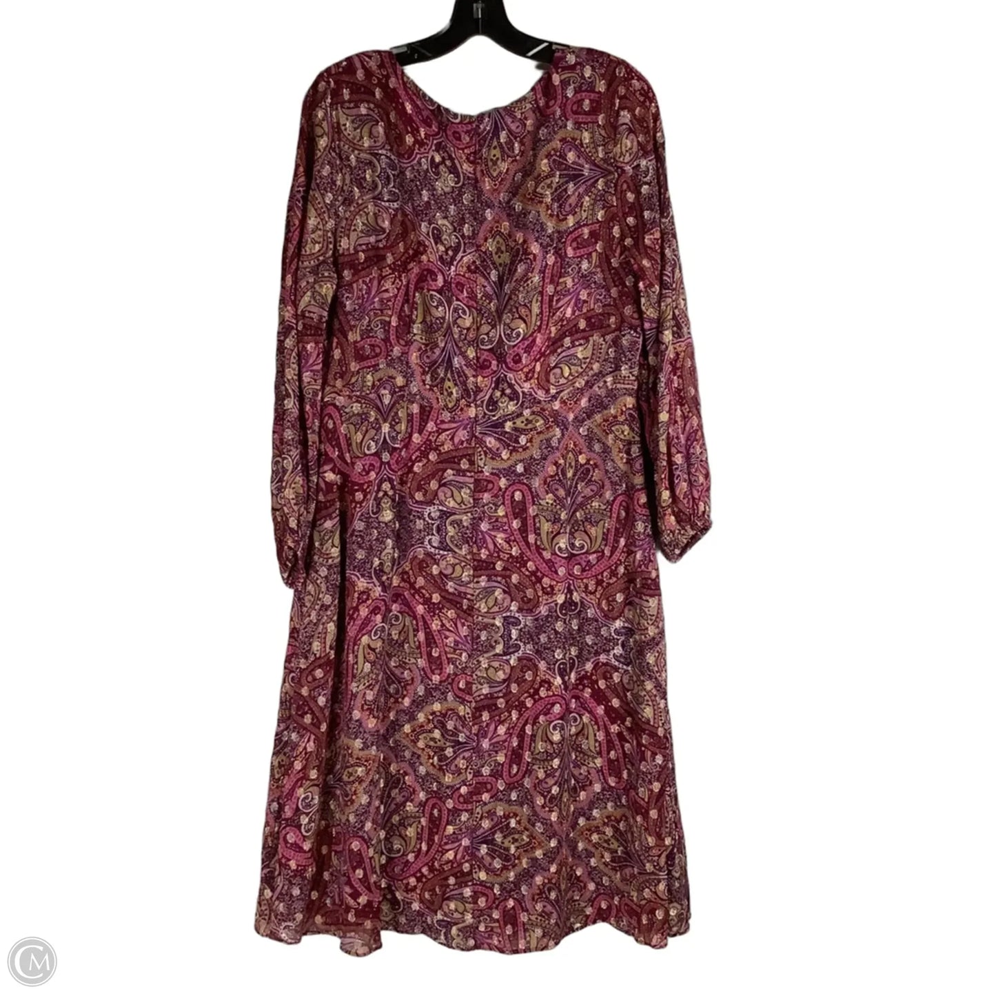 Dress Party Long By Ann Taylor In Pink & Purple, Size: 14 Petite