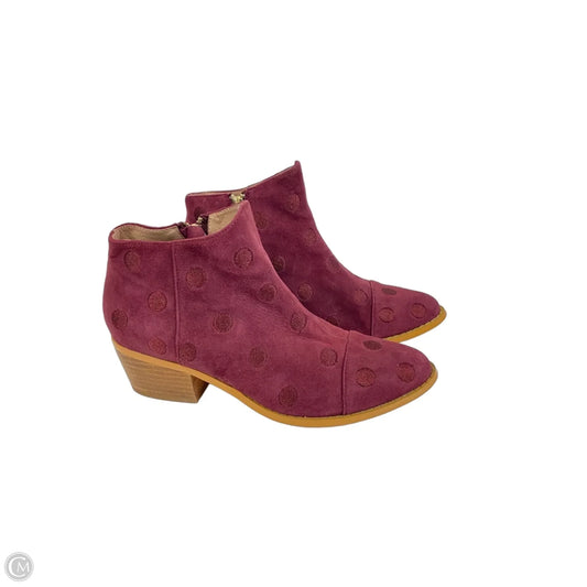 Boots Ankle Heels By Anthropologie In Red, Size: 6.5