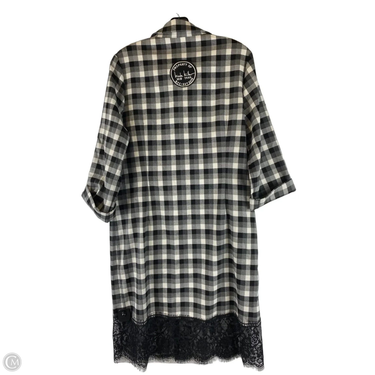 Dress Casual Midi By Nicole Miller In Plaid Pattern, Size: L