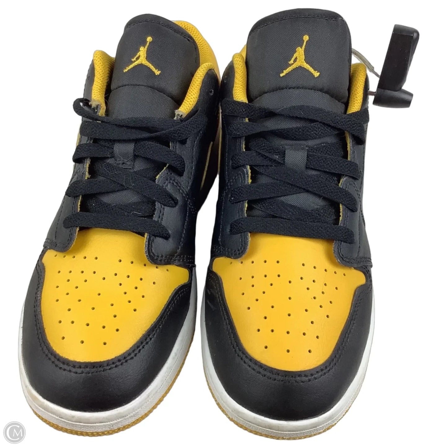 Shoes Luxury Designer By Jordan In Black & Yellow, Size: