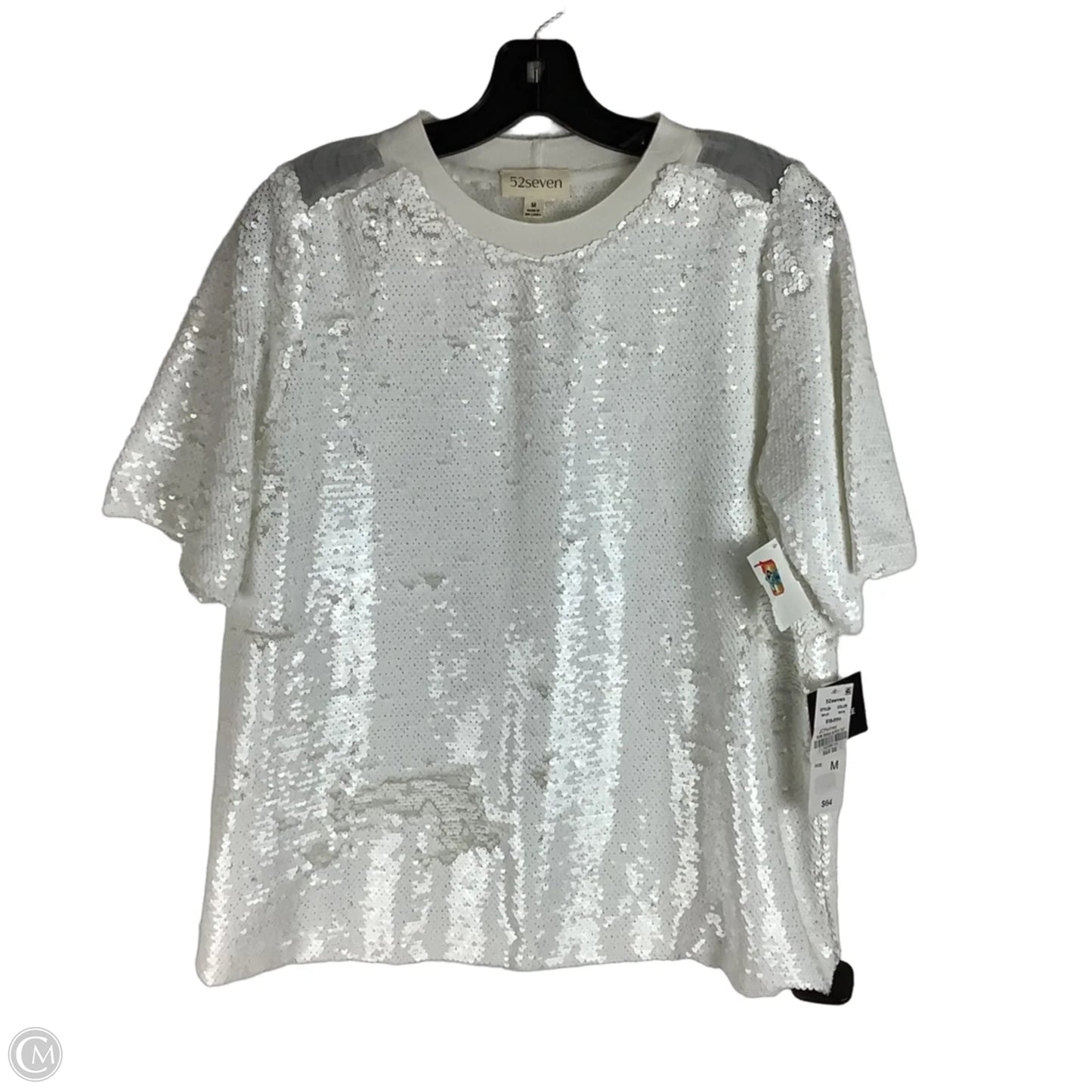 Top Short Sleeve By Clothes Mentor In White, Size: M